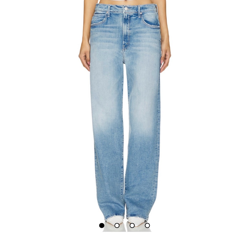 MOTHER Denim The Spitfire Sneak High Rise Wide Leg Jeans in I Confess